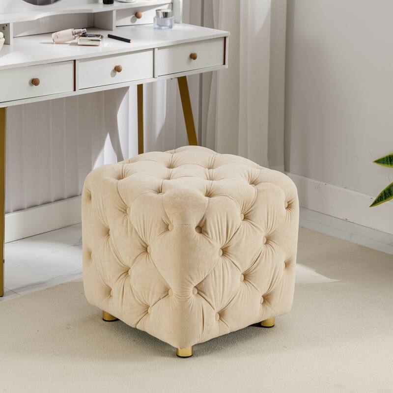 Comfortable Velvet Upholstered Ottoman