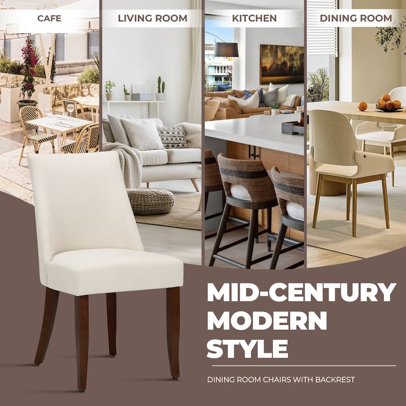 RENEWLINE Contemporary Dining Chair（Set of 2/4/6 - Upholstered Backrest & Wood Frame