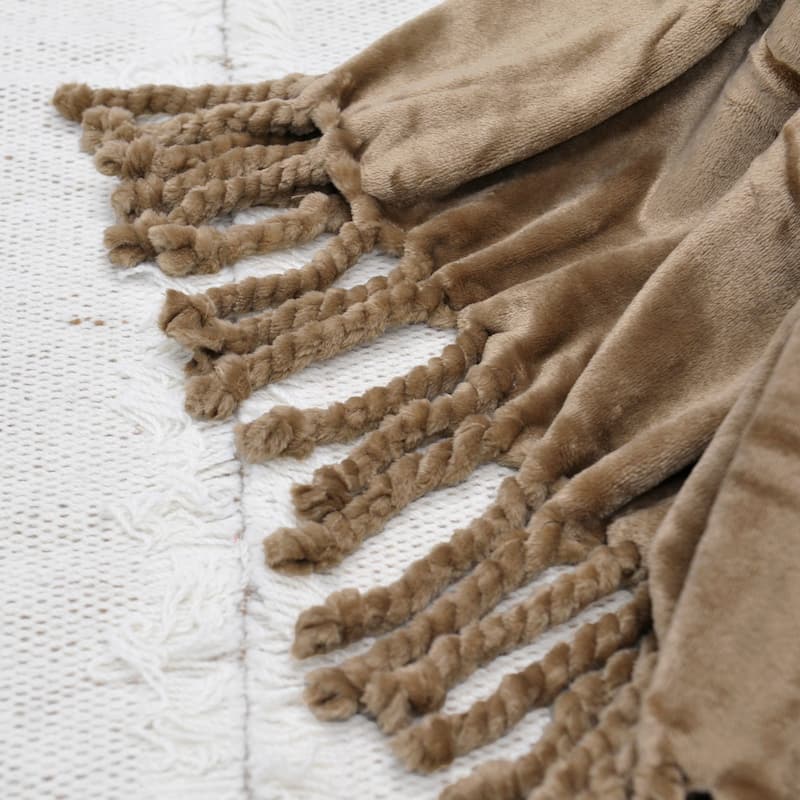 Rope Braided Flannel Fleece Throw