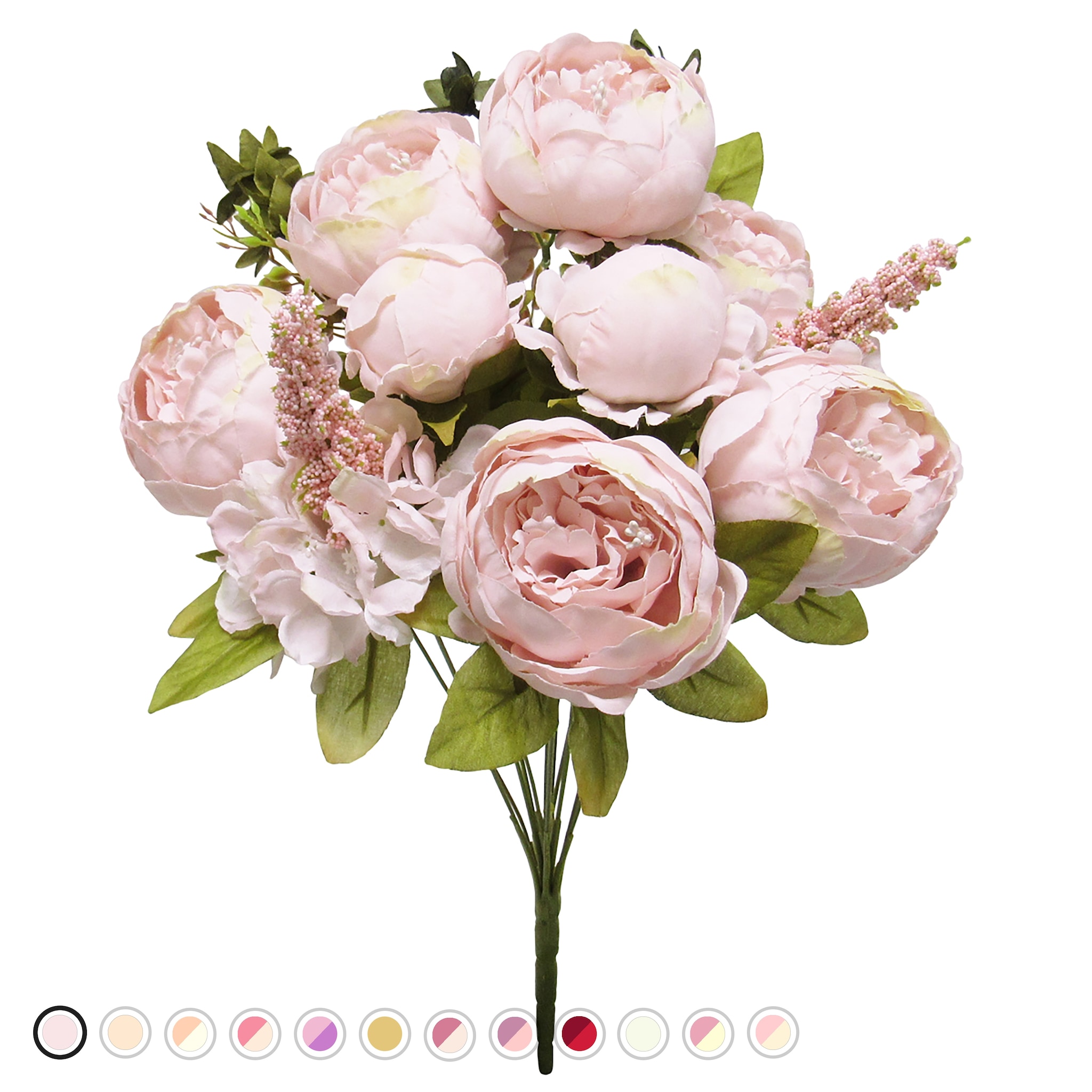 Off White Color Roses Pink Artificial Flowers - Overstock