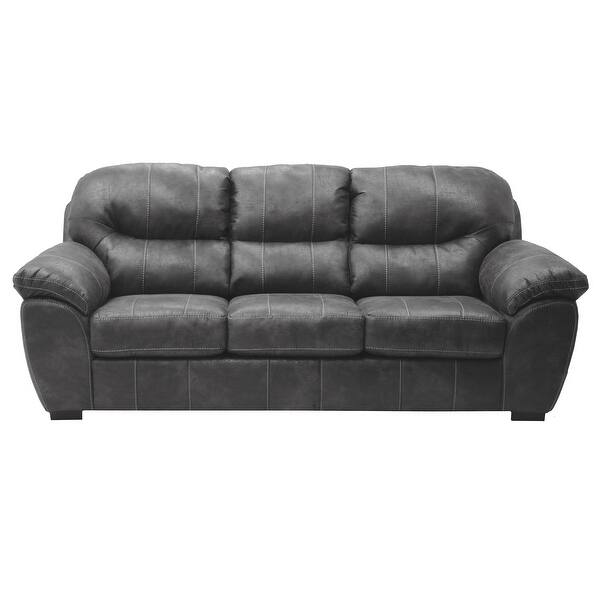slide 2 of 3, Copper Grove Monnickendam Faux Leather Sofa Grey