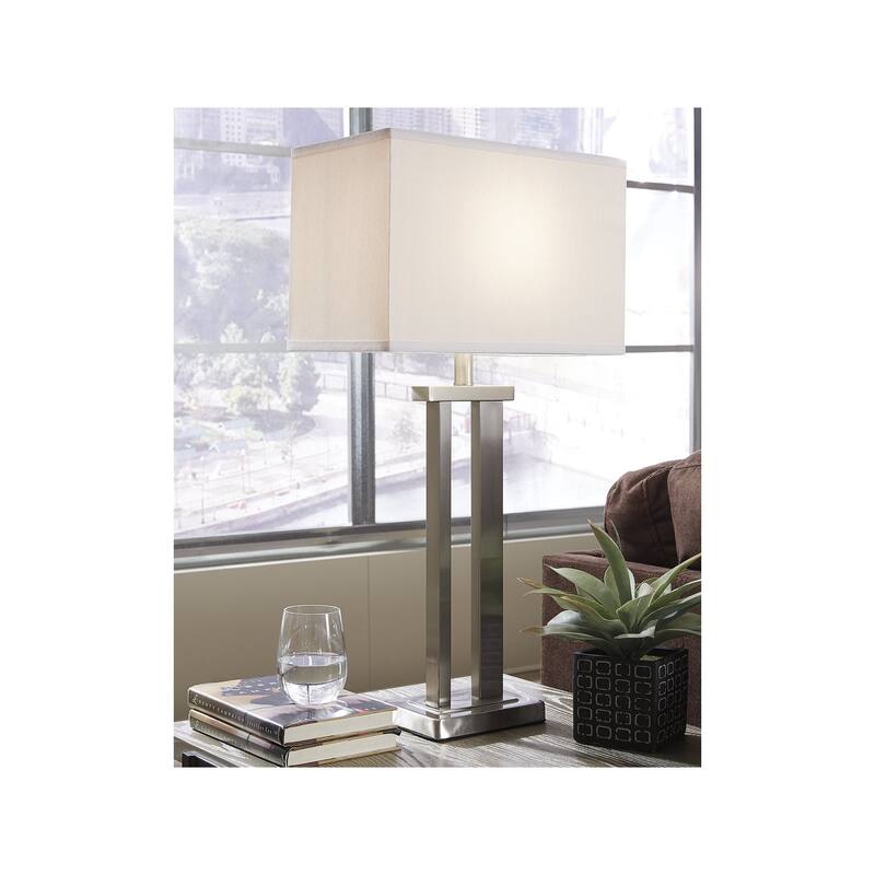 Signature Design by Ashley Aniela White/Gray Table Lamp (Set of 2) - 15.13" W x 8.63" D x 29.5" H