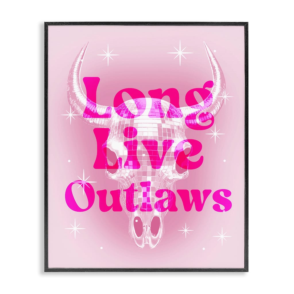 Stupell Glam Long Live Outlaws Framed Giclee Art Design By Lil' Rue