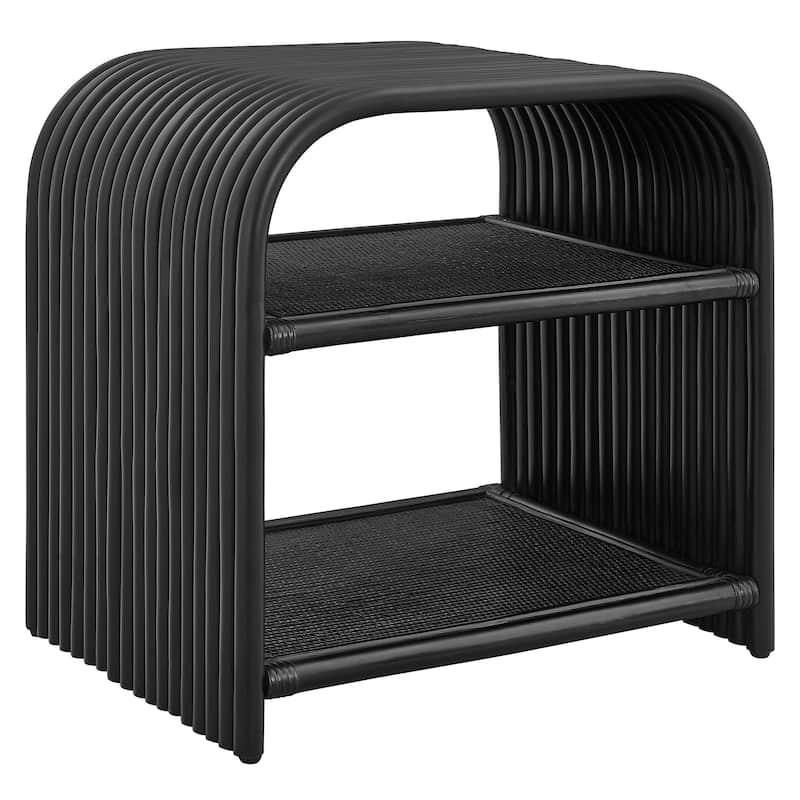 Eve Curved Natural Rattan Side Table