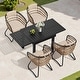 preview thumbnail 18 of 50, 5/7/11-Piece Set Outdoor Aluminum Extendable Patio Dining Set Rectangle Table with Rattan Chairs Beige - 63 in Table - 5pcs Set