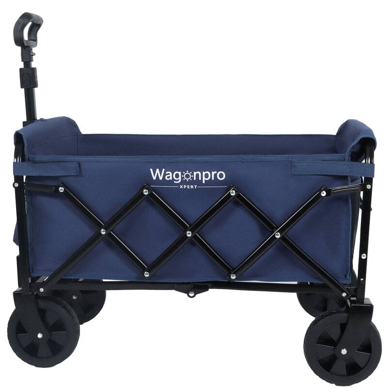 Expandable Dual-Layer Utility Wagon - 225lb Capacity with 100% Extra Space, Dark Blue