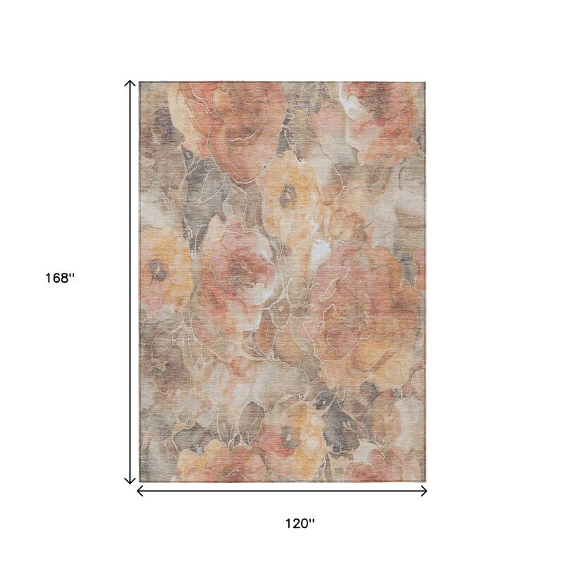 HomeRoots Floral Transitional Rectangle Outdoor Rug
