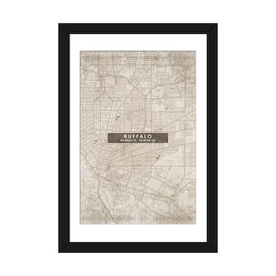 iCanvas "Buffalo City Map Abstract Style" by WallDecorAddict