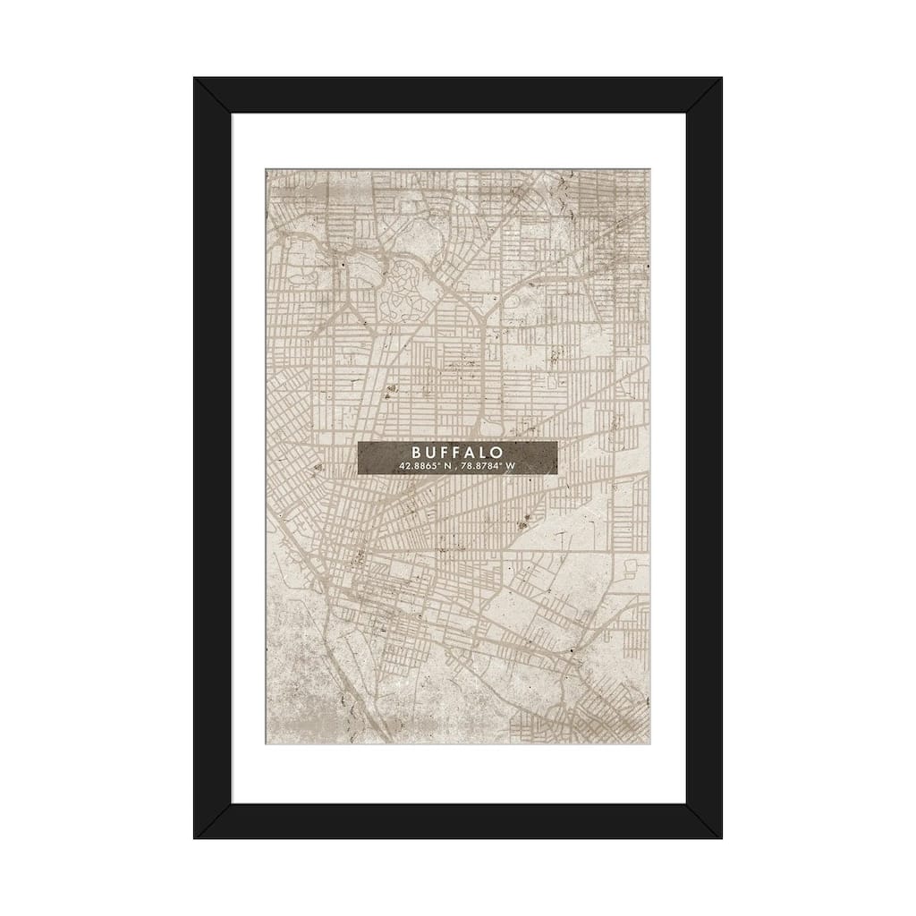 iCanvas "Buffalo City Map Abstract Style" by WallDecorAddict
