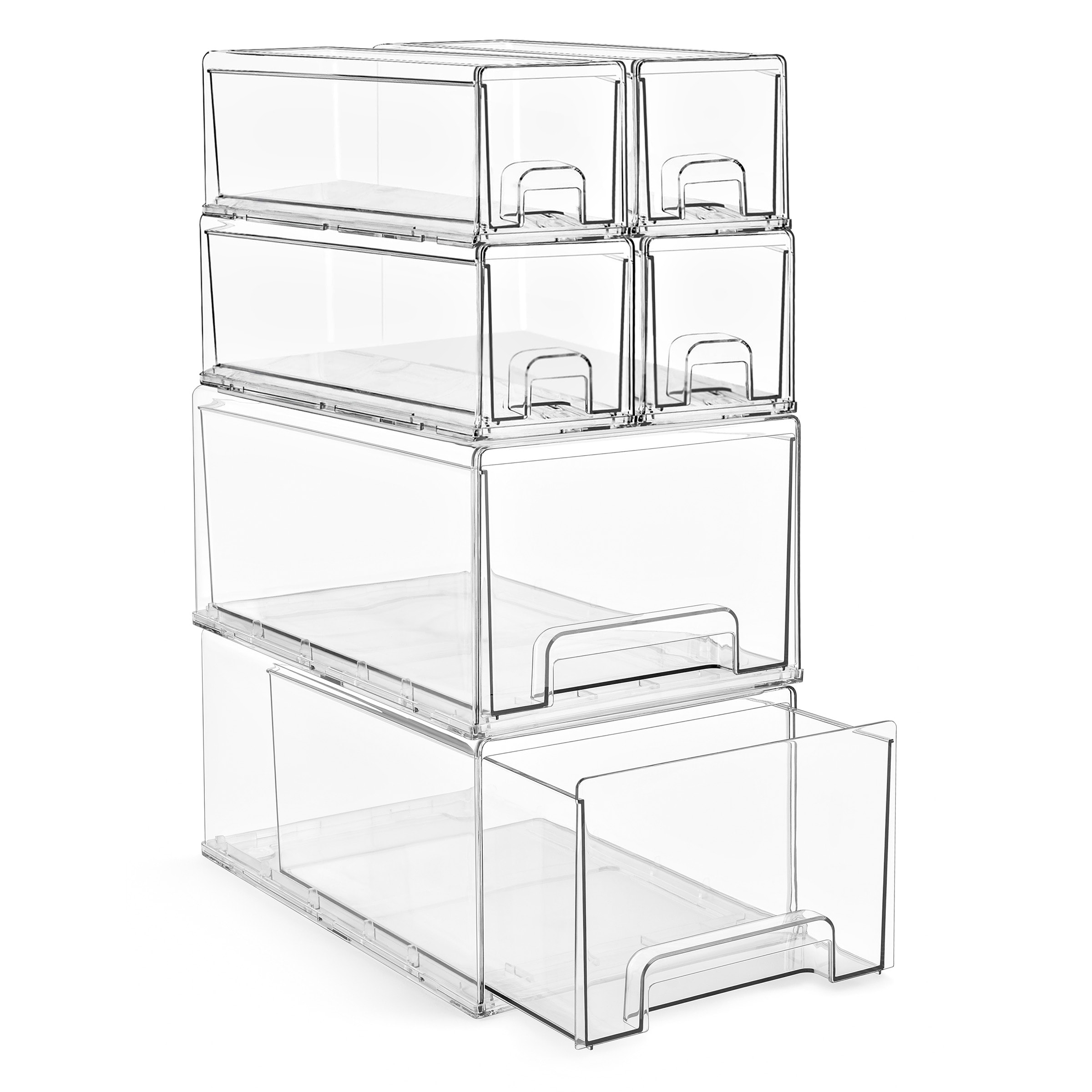 Sorbus Stackable Pull-Out Drawers, Clear Storage for Office, Home, Bathroom, Arts and Crafts and More