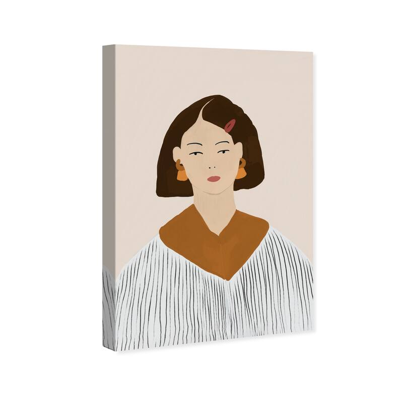 Wynwood Studio Canvas People and Portraits Hawaiian Girl Brown and Modern & Contemporary Wall Art Canvas Print