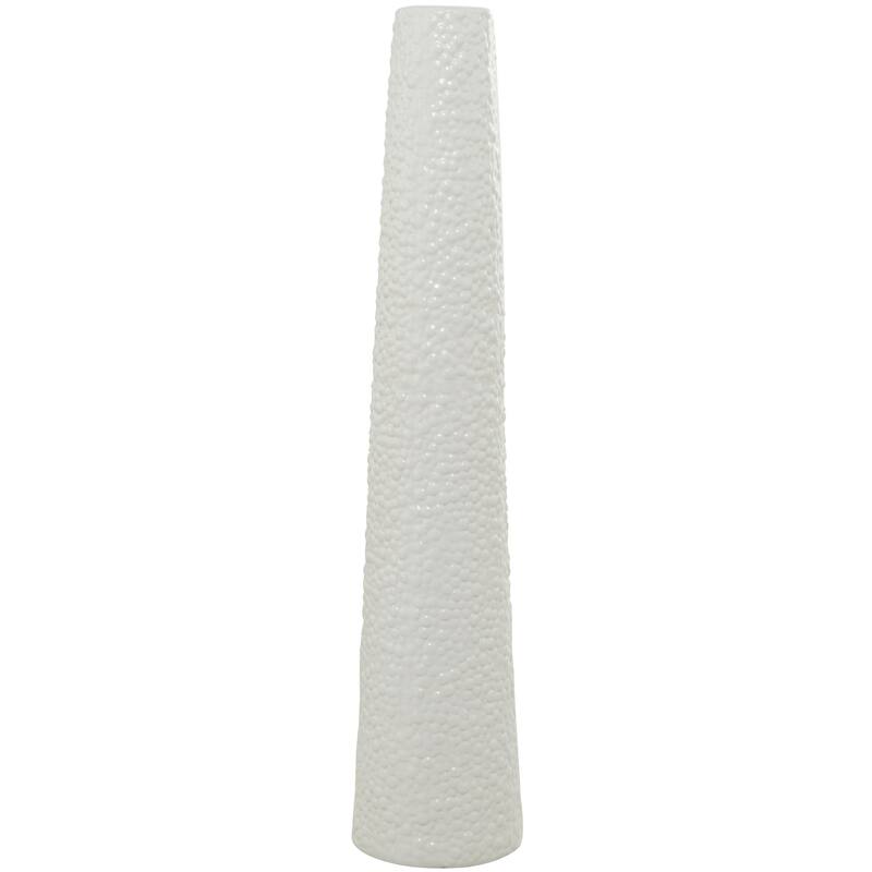 Ceramic Tall Cone Decorative Vase with Bubble Texture - Silver, White, Black, Gold - Roche River Decor