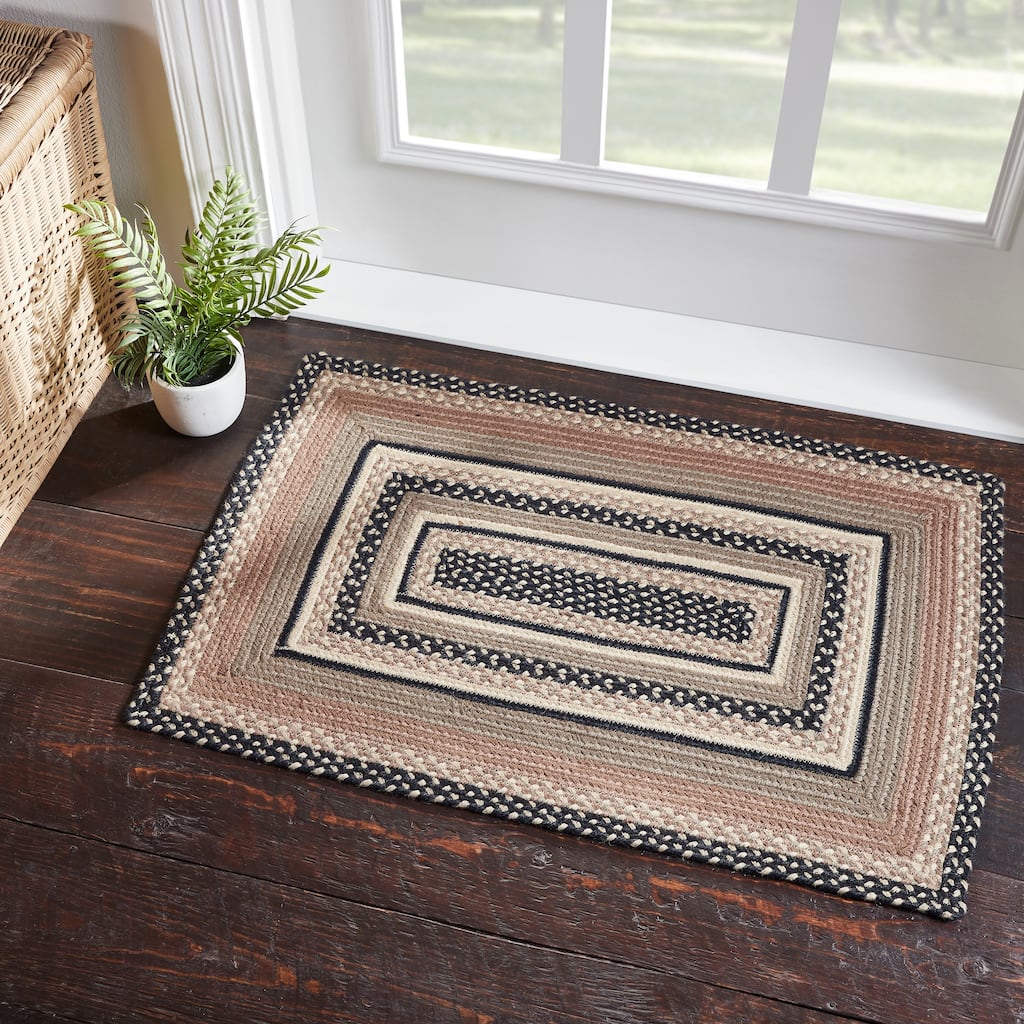 Sawyer Mill Charcoal Creme Jute Rug Rect w/ Pad 24x36 - 3'6"