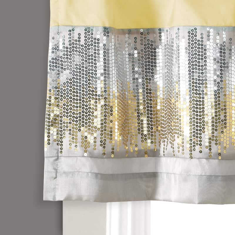 Lush Decor Night Sky Sequins Embroidery Valance - 18" x 52"