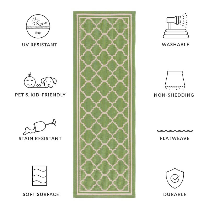 SAFAVIEH Courtyard Kristelle Indoor/ Outdoor Waterproof Patio Backyard Rug