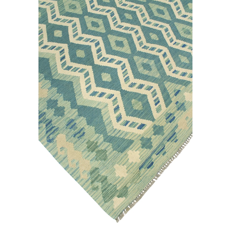 Flatweave Udell Blue/Ivory Rug - 5'9" x 8'2"