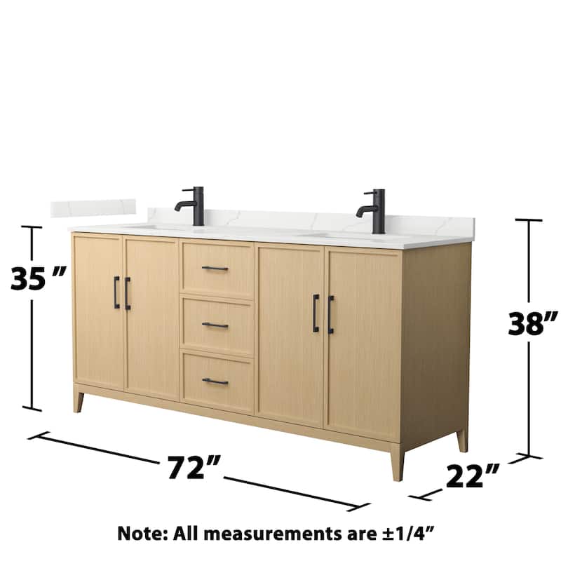 Elan 72-inch Double Vanity, Single Hole Quartz Top