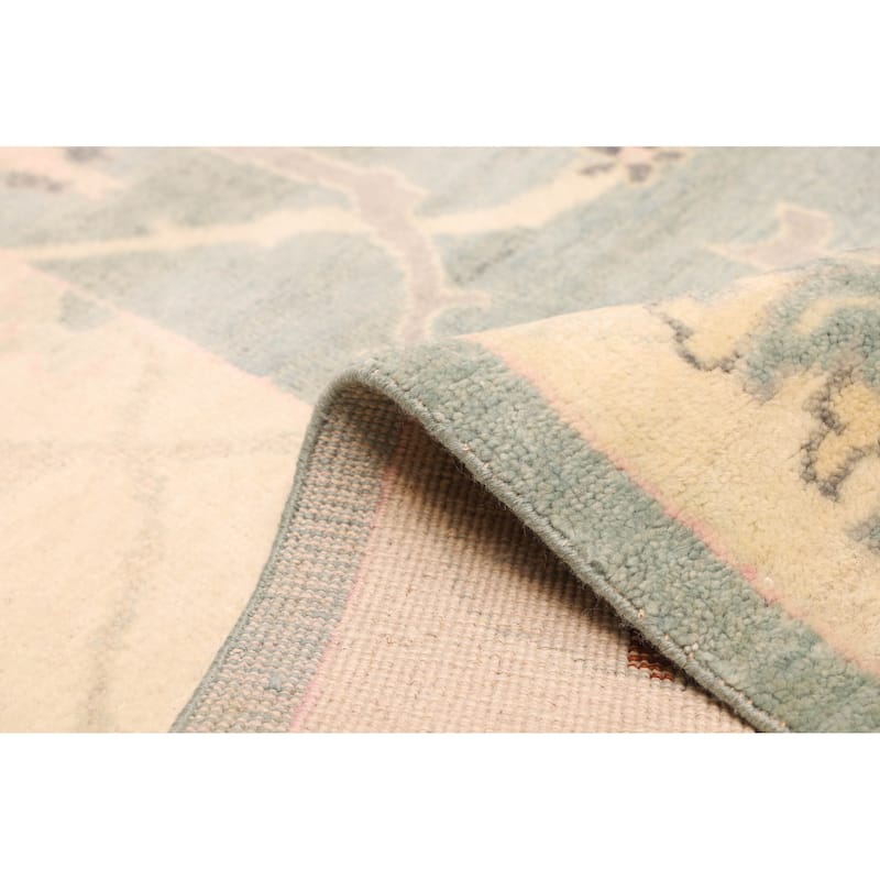 ECARPETGALLERY Hand-knotted Modern Oushak Teal Wool Rug - 9'8 x 14'1