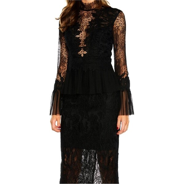 bardot lace peplum dress