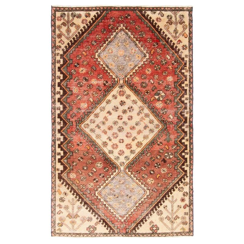 ECARPETGALLERY Hand-knotted Antalya Vintage Red Wool Rug - 3'8 x 5'9