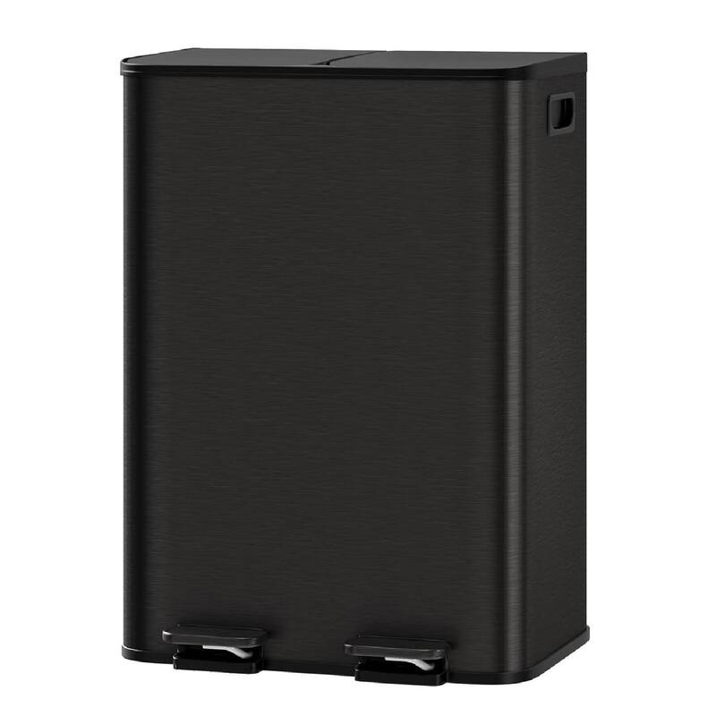2 x 15 L Soft-Close Lid Dual-compartment Kitchen Pedal Trash Can