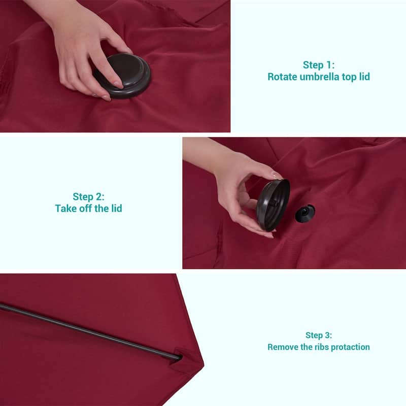 Bonosuki 7.5-foot Waterproof Sunshade Canopy Patio Umbrella
