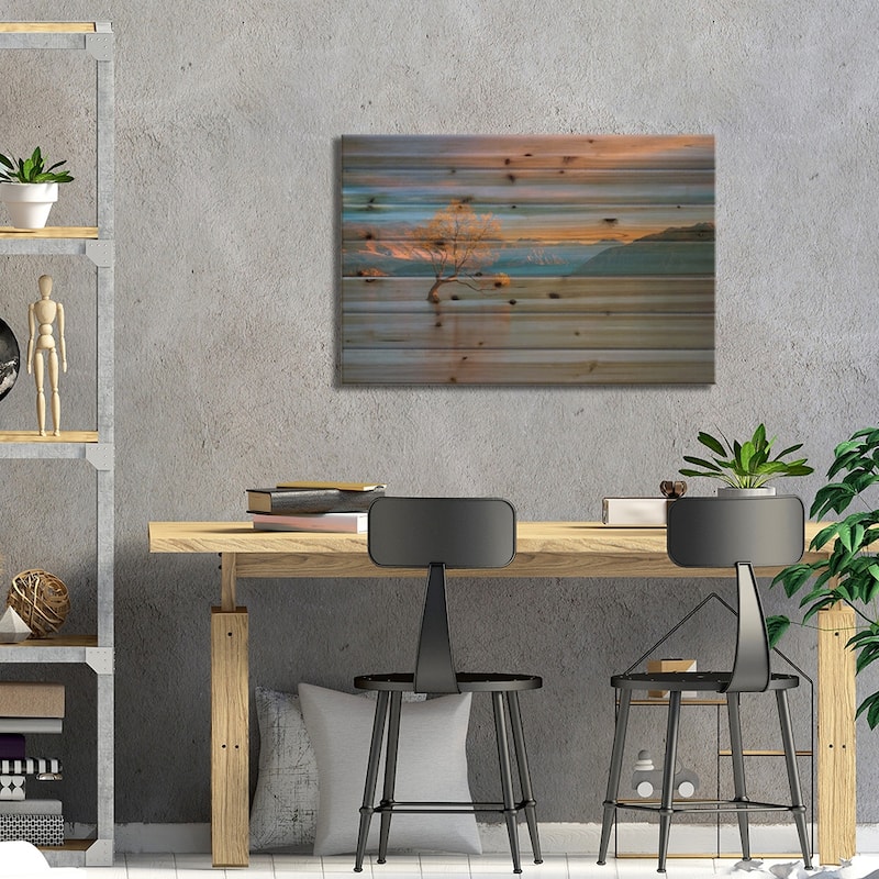Morning Glow Print On Wood by Renee Doyle - Multi-Color