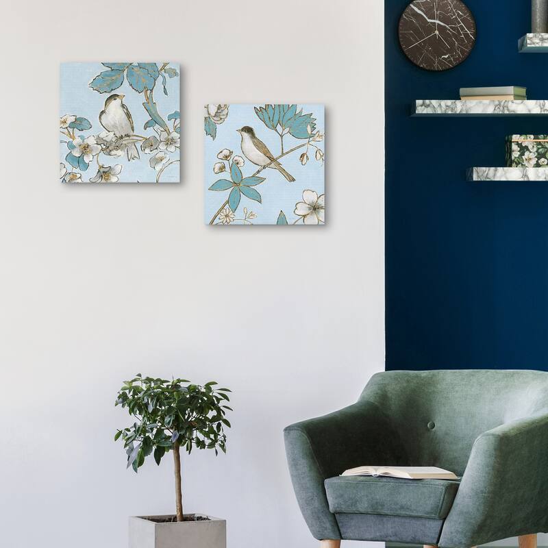 Toile Birds III & Toile Birds IV by Emily Adams Canvas Art Prints