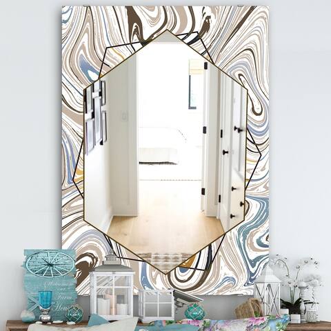 Designart 'Marbled Diamond 18' Bohemian and Eclectic Mirror - Wall Mirror