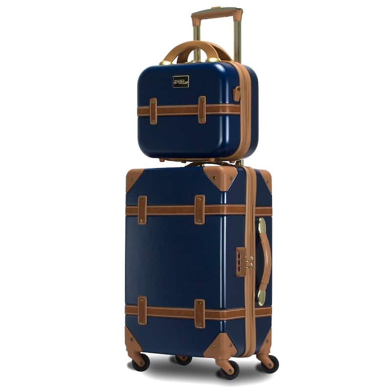 World Traveler VentureX 2-Pc Spinner Vintage Style Luggage - Navy