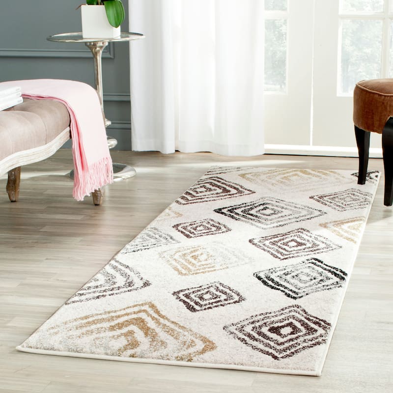 SAFAVIEH Porcello Hvonn Modern Rug - 2'4" x 6'7" Runner - Ivory/Brown