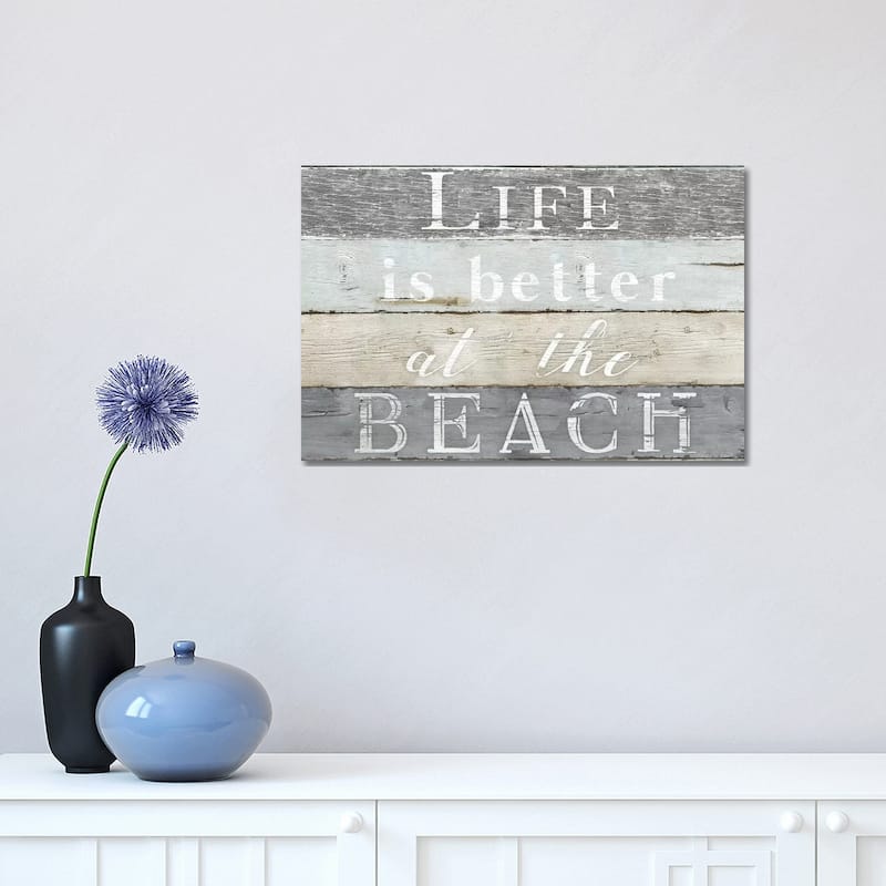 iCanvas "Life Better Beach" by Kelly Donovan Canvas Print - 12x18x1.5
