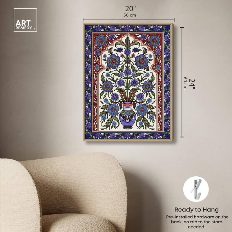 Royal Vase Bloom Canvas by Art Remedy, Gallery Wrapped