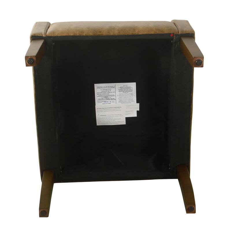 HomePop Modern Swoop Arm Accent Chair - Distressed Brown Faux Leather