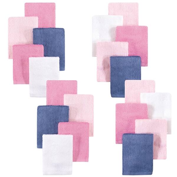 slide 1 of 1, Little Treasure Baby Girl Rayon from Bamboo Luxurious Washcloths, Pink Denim 20-Pack, One Size - Pink Denim 20-Pack - One Size