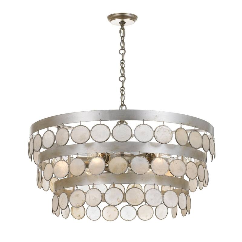 Crystorama Lighting Group Coco 6 Light 22" Wide Chandelier with Draped - Antique Silver
