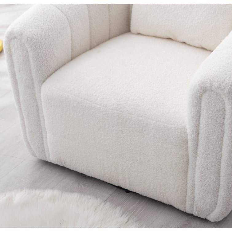 Ebello Oversize Velvet Swivel 360° Rotation Barrel Comfy Round Armchair With Pillow For Living Room Bedroom