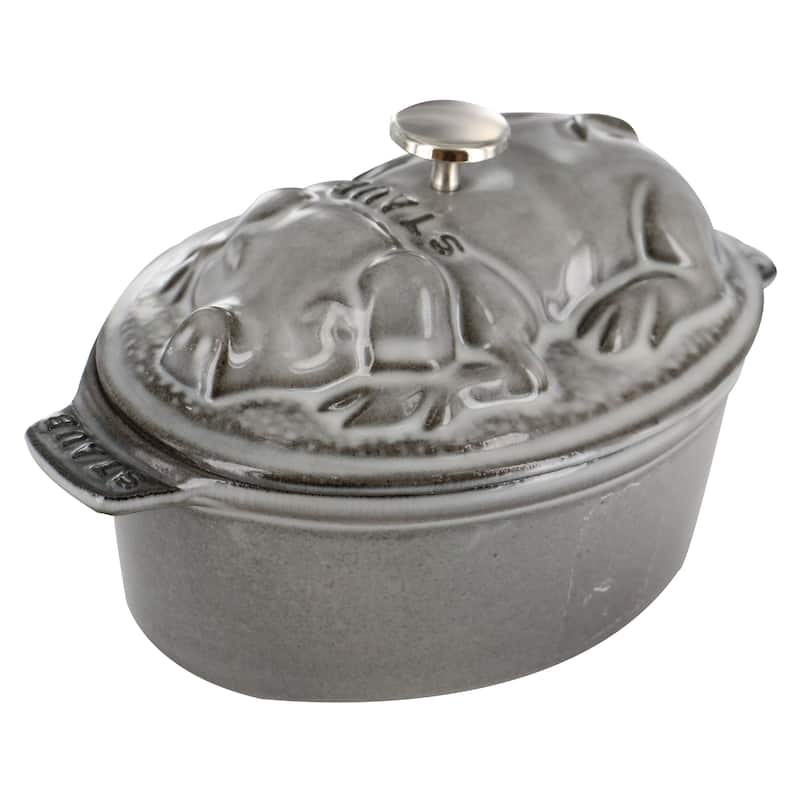 Staub Cast Iron 1-qt Pig Cocotte - Graphite Grey - Graphite Grey - 1-qt