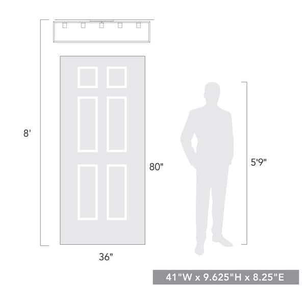 Golden Lighting 2072-FM41 Wesson 5 Light 41" Wide Flush Mount Linear