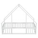 preview thumbnail 22 of 22, Nestfair Twin Wood House-Shaped Floor Bed with Fence