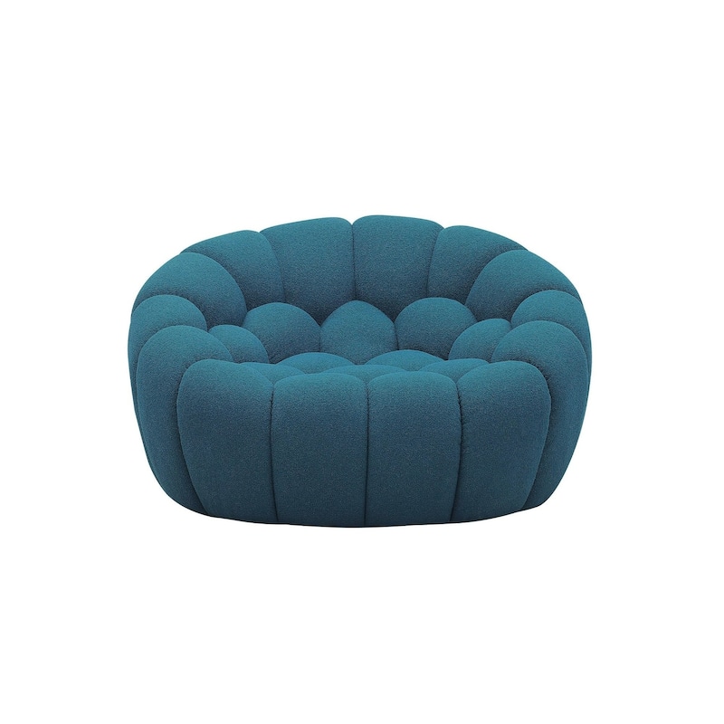 Divani Casa Yolonda Modern Curved Dark Teal Fabric Chair