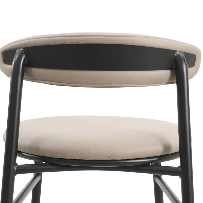 Upholstered Leather Bar Stool Accent Kitchen Chair Lume Collection Set of 2