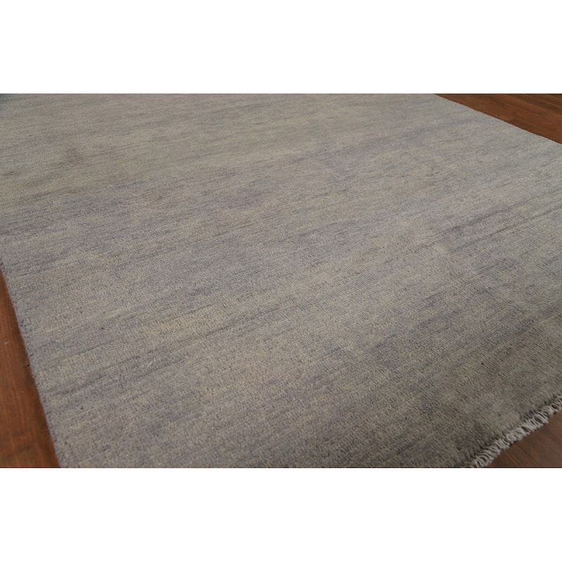 Gray Modern Gabbeh Oriental Area Rug Handmade Wool Carpet - 4'10" x 6'5"