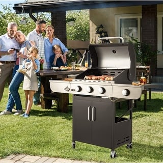 Coleman Cookout 3-Burner Propane Gas BBQ Grill w/ 535-Sq. In. Total Cooking Surface Instastart Ignition, Black/Gray