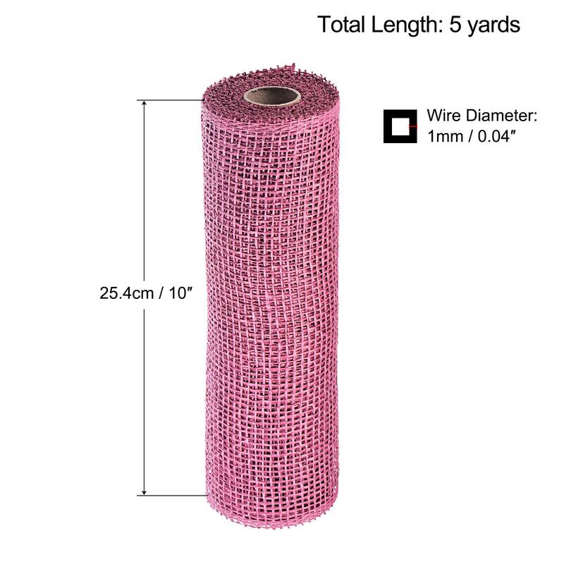 1 Roll PP Burlap Mesh 10" x 5 Yard Decorative Wreath Wrapping Ribbon - Pink
