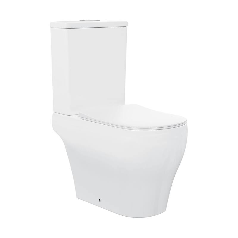 Swiss Madison SM-2T140 Lune 1.6 GPF Dual Flush Two Piece Elongated - Glossy White