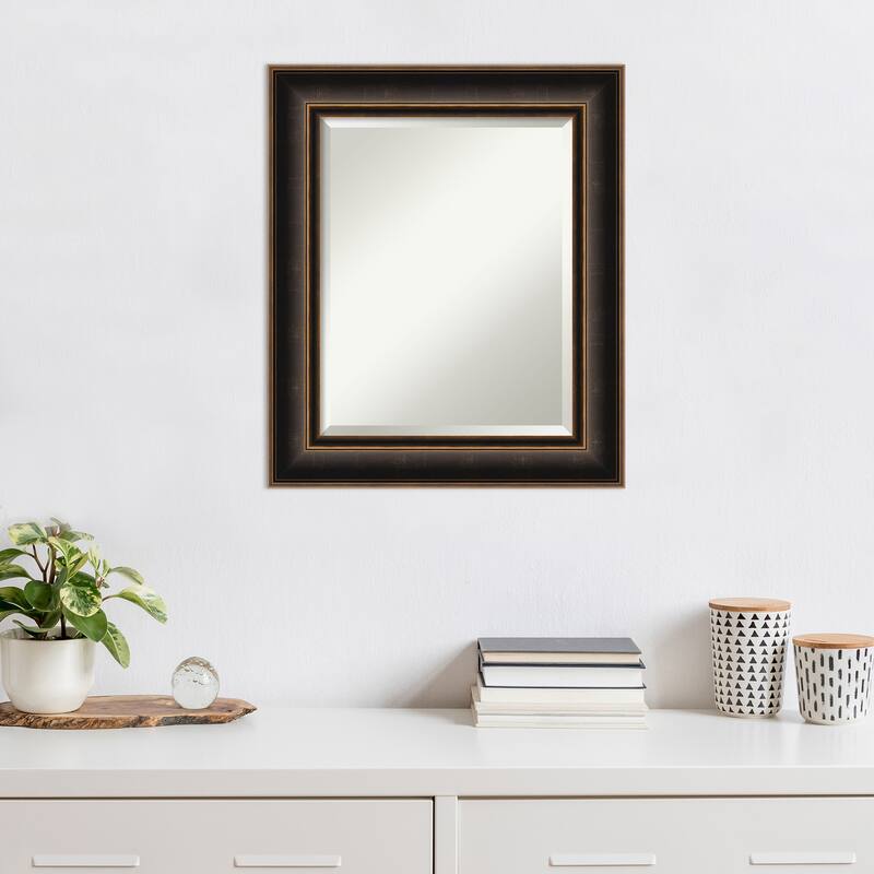 Villa Oil Rubbed Bronze Beveled Wood Framed Wall Mirror - Villa Oil Rubbed Bronze