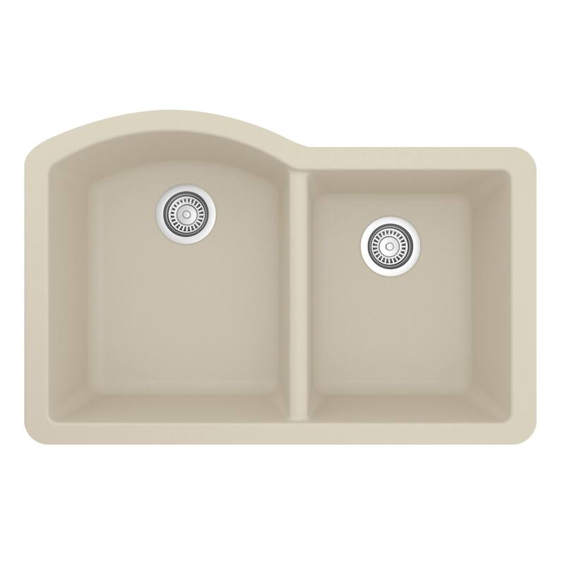 Karran Undermount Quartz Double Bowl Kitchen Sink - Bisque