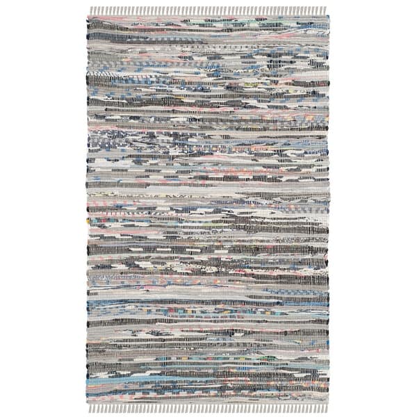 slide 2 of 25, SAFAVIEH Handmade Rag Rug Vistiana Flatweave Cotton Rug 2' x 3' - Grey - Rectangle