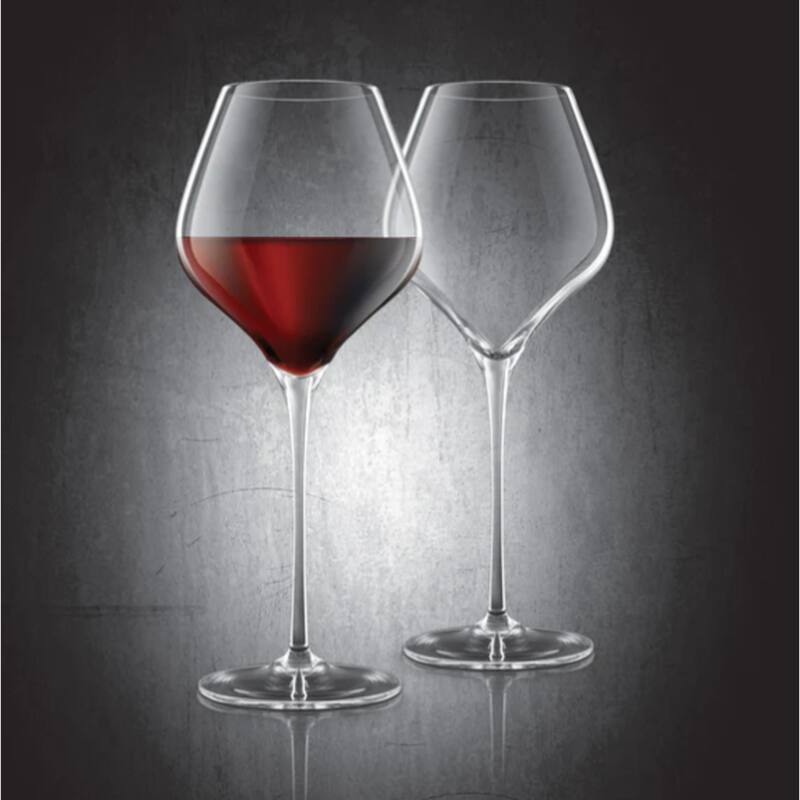 Final Touch Set of 2 Burgundy Lead Free Crystal Glasses - 23.6 oz